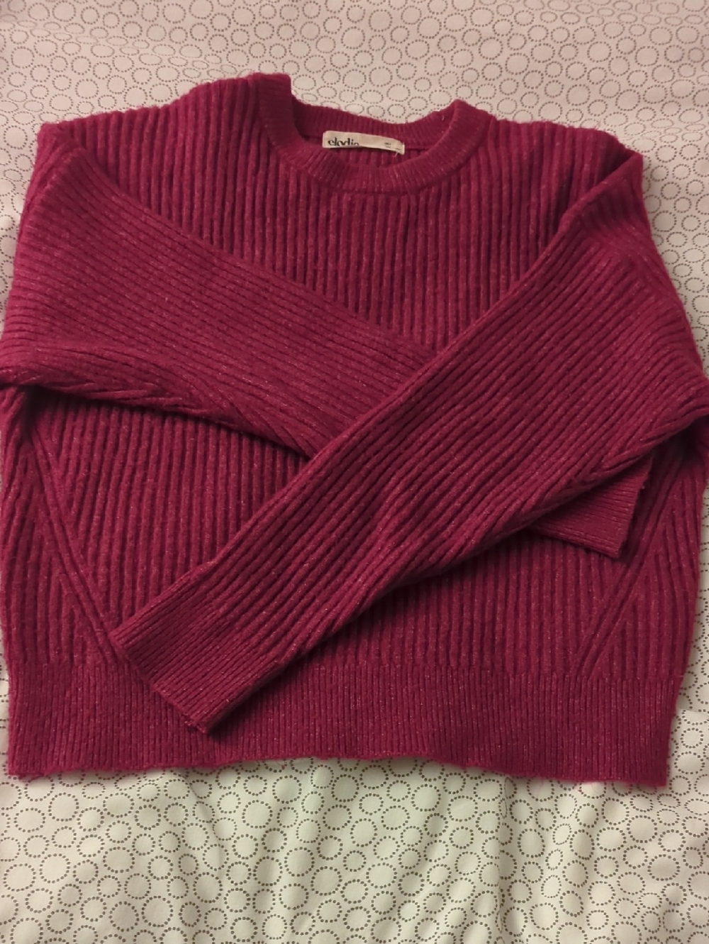 Elodie Ribbed Crewneck Sweater - Berry Pink